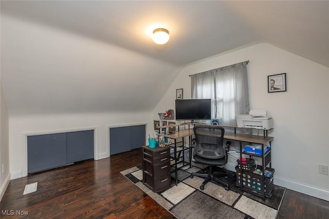 29123 Homewood Dr, Wickliffe, OH 44092 - home office featuring lofted ceiling and wood finished floors
