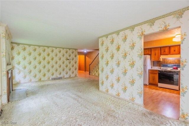 34112 Chagrin Blvd Unit 7106, Moreland Hills, OH 44022 - empty room with carpet floors and stairway