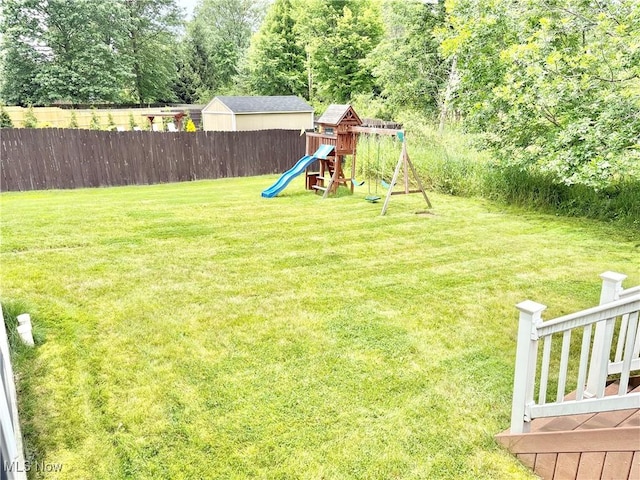 11208 Glen Abbey Dr, North Royalton, OH 44133 - view of yard with a playground