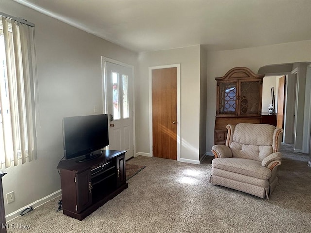 145 Marcia Dr, Austintown, OH 44515 - living room featuring carpet and baseboards