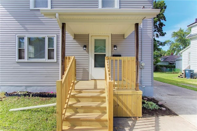 1213 Mckinley Ave, Akron, OH 44306 - doorway to property with a yard