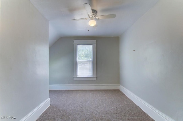 1213 Mckinley Ave, Akron, OH 44306 - bonus room featuring carpet flooring, ceiling fan, and vaulted ceiling