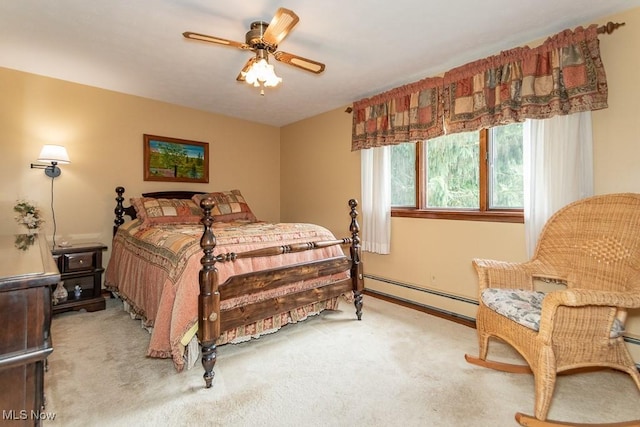 13228 Boulder, Chesterland, OH 44026 - carpeted bedroom with baseboard heating and ceiling fan
