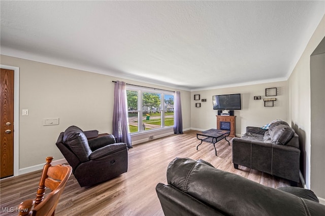 28666 Forest Rd, Willowick, OH 44095 - living room with wood finished floors and a textured ceiling
