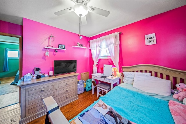 28666 Forest Rd, Willowick, OH 44095 - bedroom featuring wood finished floors and ceiling fan