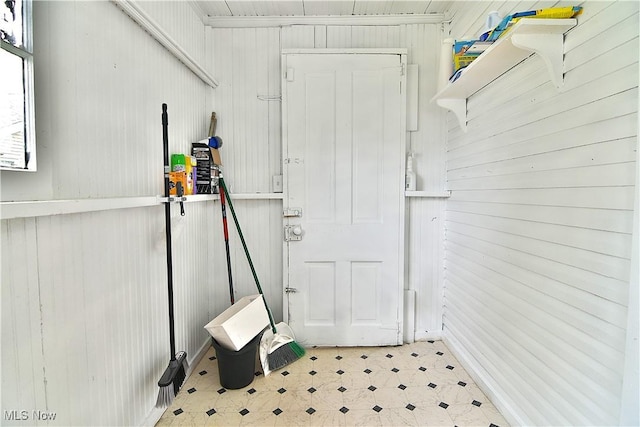 1134 Auburn Pl NW, Canton, OH 44703 - interior space with tile patterned floors and wooden walls