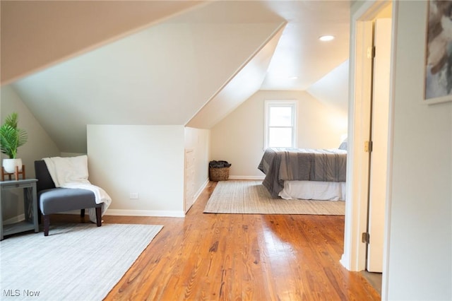341 Clarmont Rd, Willowick, OH 44095 - bedroom with lofted ceiling, wood finished floors, and recessed lighting