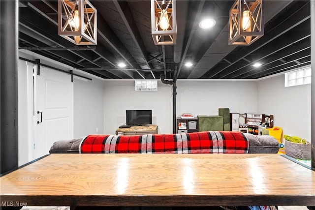 2026 34th St NW, Canton, OH 44709 - dining area featuring concrete block wall