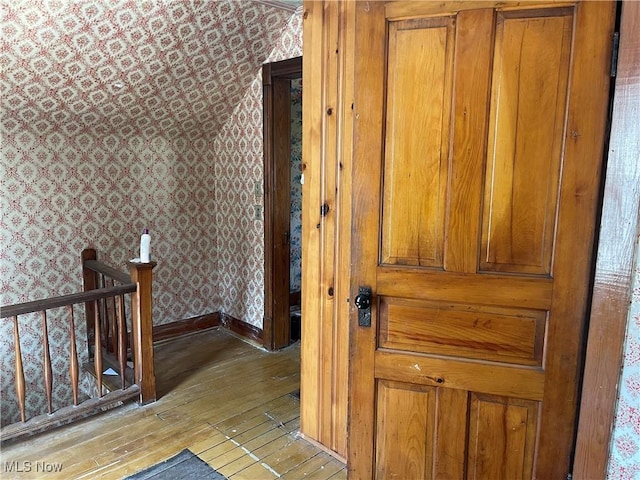 320 E Union Ave, West Lafayette, OH 43845 - detailed view of wallpapered walls and wood finished floors