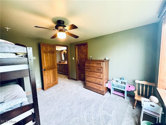741 Jennings Ave, Salem, OH 44460 - carpeted bedroom with ceiling fan and baseboards