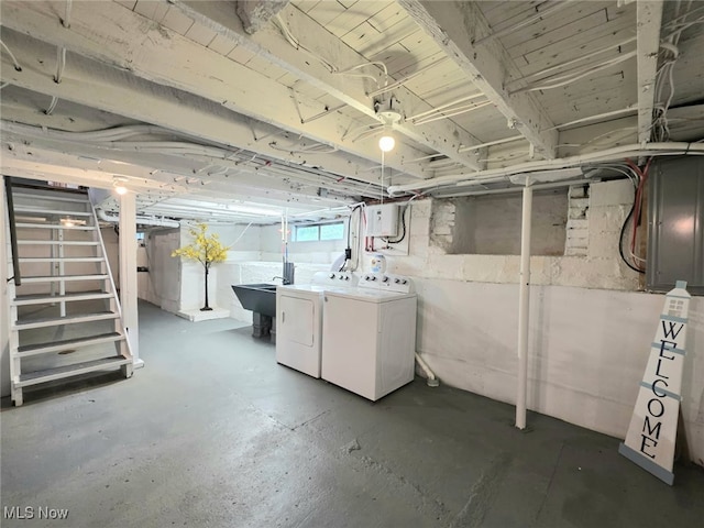 12779 State Route 700, Hiram, OH 44234 - below grade area with washer and clothes dryer and stairs