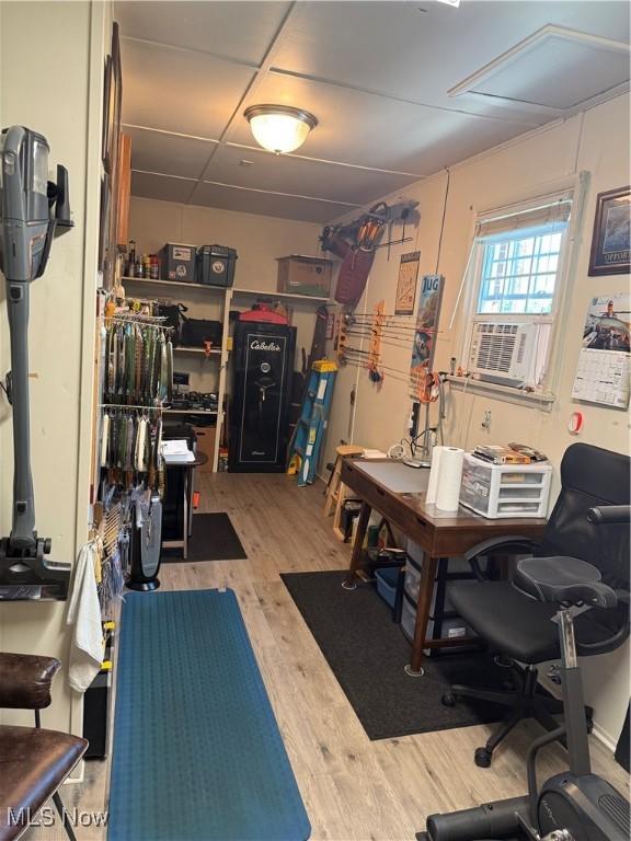 203 Park Ave, Middlebourne, WV 26149 - home office featuring wood finished floors and cooling unit