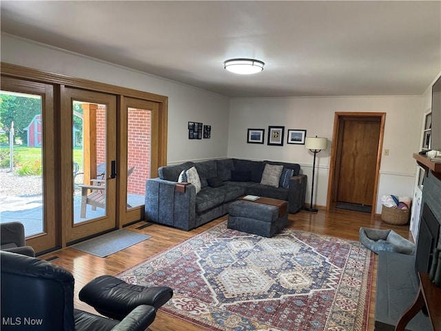 203 Park Ave, Middlebourne, WV 26149 - living area featuring wood finished floors and a fireplace