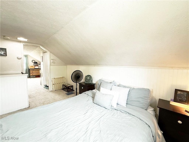 3522 Oakdale Ave, Lorain, OH 44055 - bedroom with a textured ceiling, carpet, and vaulted ceiling