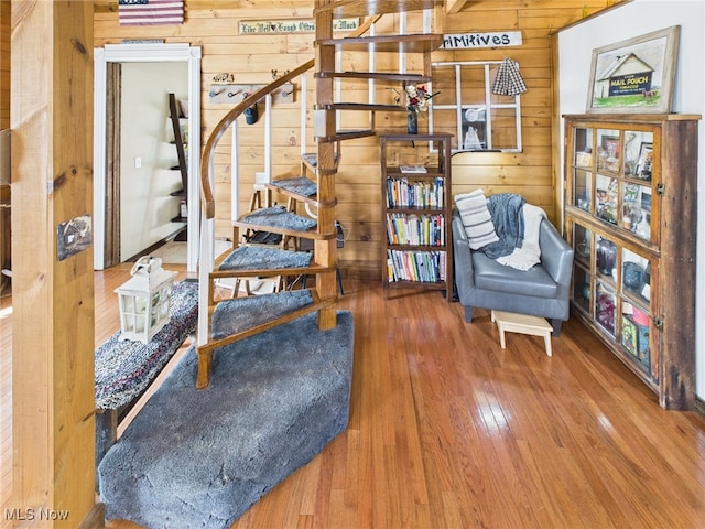 9246 State Route 555, Cutler, OH 45724 - staircase with wooden walls and wood finished floors