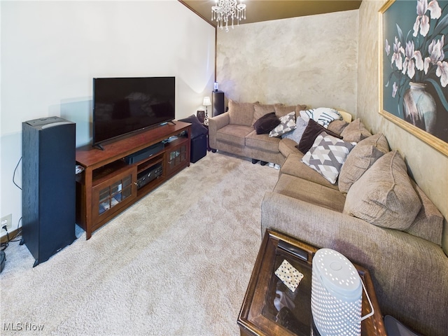 9246 State Route 555, Cutler, OH 45724 - carpeted living room with a chandelier