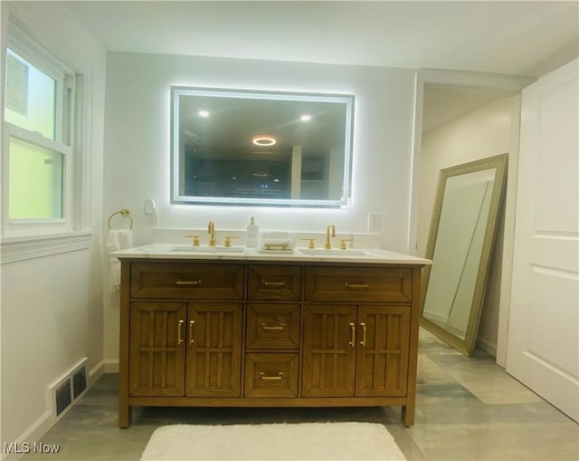 109 Avalon Ave, Bedford, OH 44146 - full bathroom with double vanity and baseboards