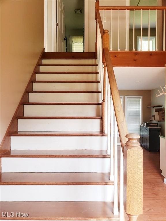 1310 Oxbow Rd, Belpre, OH 45714 - stairs with wood finished floors and plenty of natural light