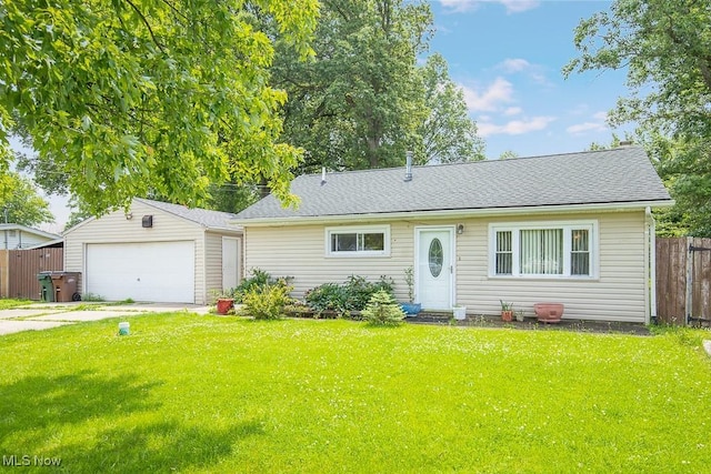 35109 Elm Rd, Grafton, OH 44044 - view of front of property featuring an outdoor structure, entry steps, and a shingled roof