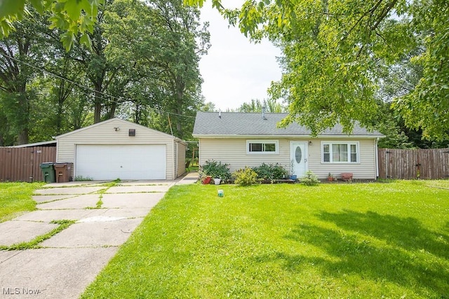 35109 Elm Rd, Grafton, OH 44044 - ranch-style home with a garage and an outdoor structure