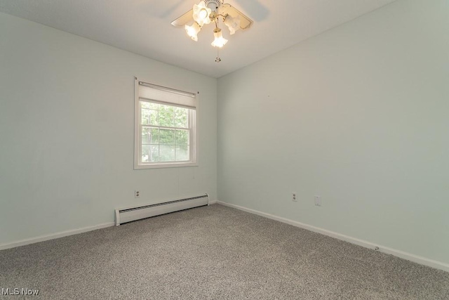 3 Meadowlawn Dr Unit 13, Mentor, OH 44060 - spare room featuring baseboard heating, carpet, and ceiling fan