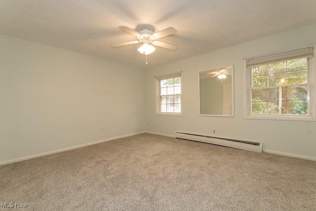 3 Meadowlawn Dr Unit 13, Mentor, OH 44060 - empty room with baseboard heating, carpet, and a ceiling fan