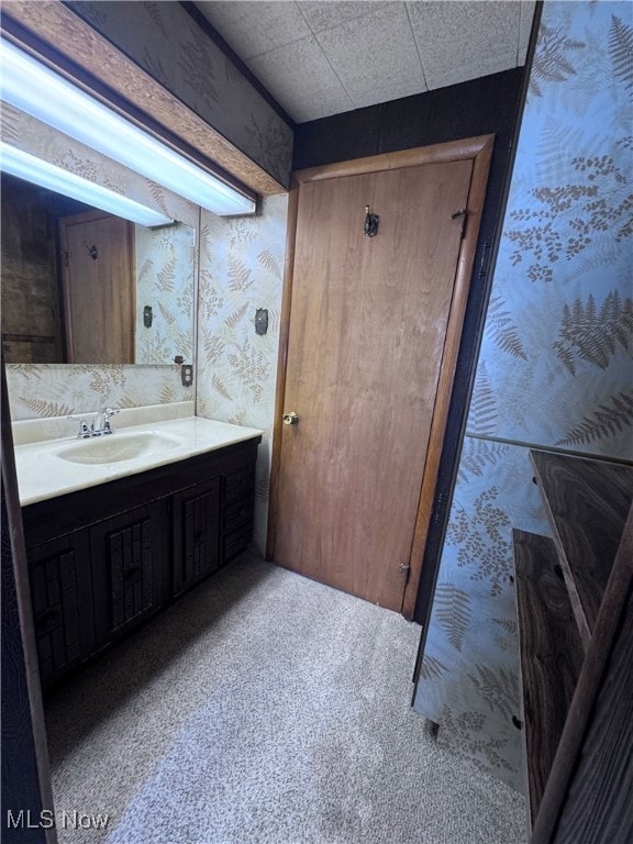 1605 Gihon Rd, Parkersburg, WV 26101 - bathroom featuring wallpapered walls and vanity