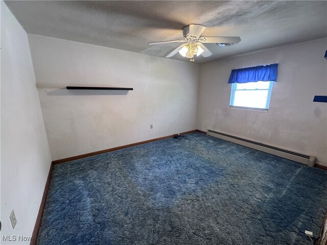 1605 Gihon Rd, Parkersburg, WV 26101 - carpeted empty room with baseboard heating and a ceiling fan