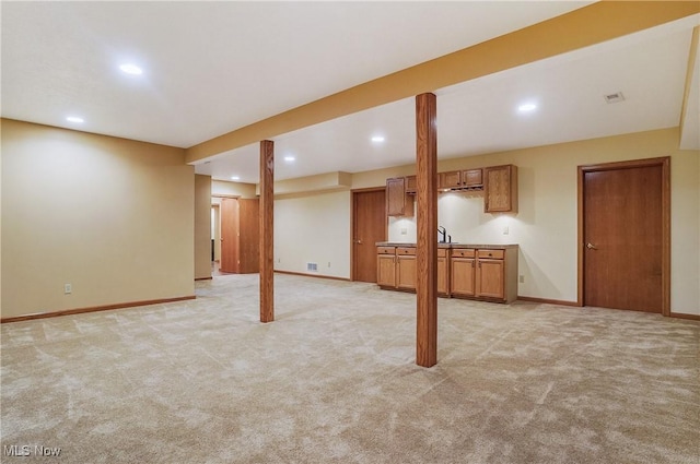 1549 Galaxy Dr, Mogadore, OH 44260 - finished basement featuring recessed lighting and light carpet