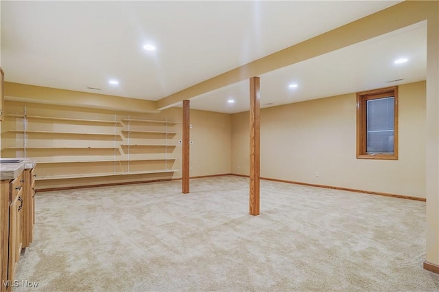 1549 Galaxy Dr, Mogadore, OH 44260 - finished basement featuring carpet flooring and recessed lighting