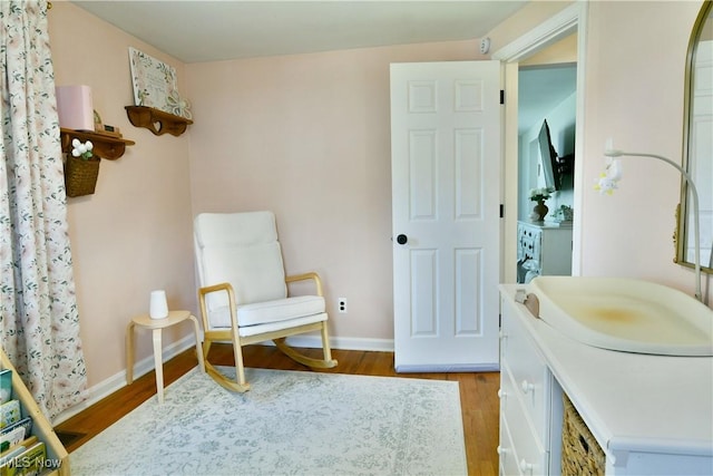 437 Hazel St, Girard, OH 44420 - living area with wood finished floors and baseboards