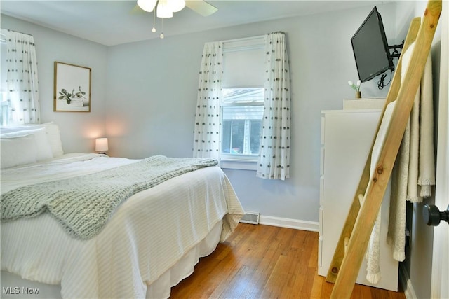 437 Hazel St, Girard, OH 44420 - bedroom featuring wood-type flooring and ceiling fan