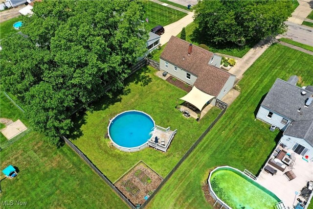 437 Hazel St, Girard, OH 44420 - aerial view of a pool area