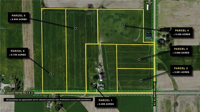 14260 Canaan Center Rd, Creston, OH 44217 - map of property location featuring property parcel outlined