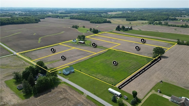 14260 Canaan Center Rd, Creston, OH 44217 - overview of rural landscape featuring property parcel outlined