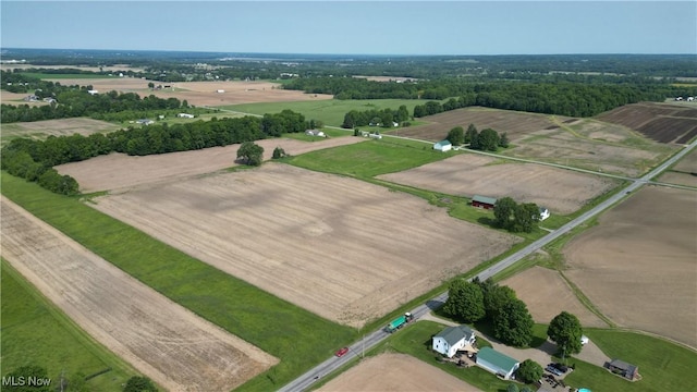 14260 Canaan Center Rd, Creston, OH 44217 - aerial view of property and surrounding area featuring rural landscape and rows of crops