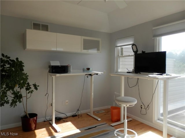 1949 Columbus Rd, Cleveland, OH 44113 - home office featuring light wood-style flooring and baseboards
