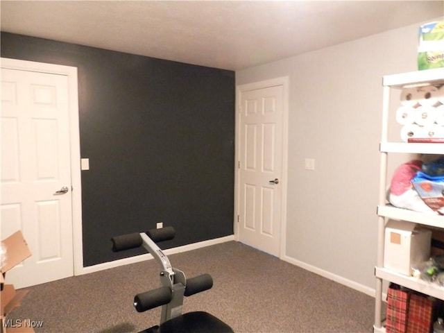 1949 Columbus Rd, Cleveland, OH 44113 - workout area featuring carpet flooring and baseboards