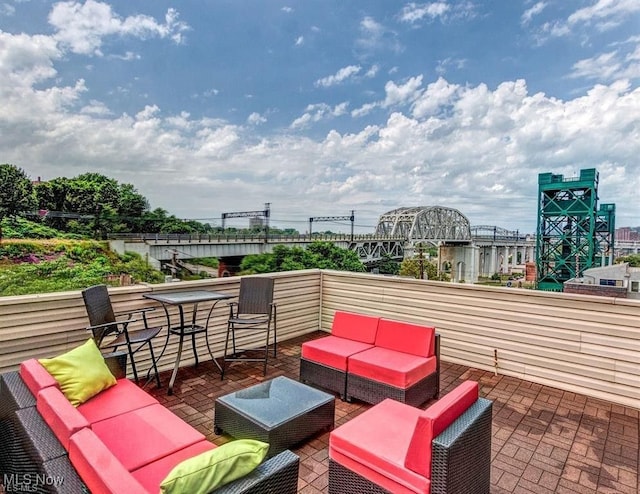 1949 Columbus Rd, Cleveland, OH 44113 - view of patio featuring outdoor lounge area