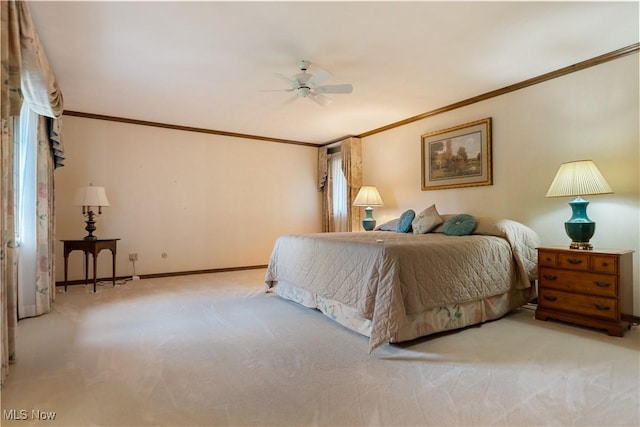 221 Winston Ave NE, North Canton, OH 44720 - carpeted bedroom with ornamental molding and a ceiling fan