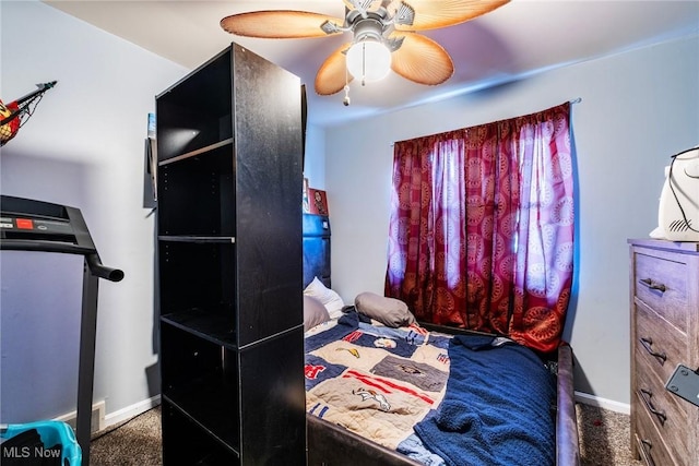 3214 Quentin Dr, Youngstown, OH 44511 - carpeted bedroom featuring ceiling fan and baseboards