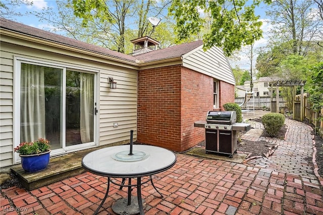 7219 N Lima Rd, Poland, OH 44514 - view of patio / terrace with a grill and a pergola