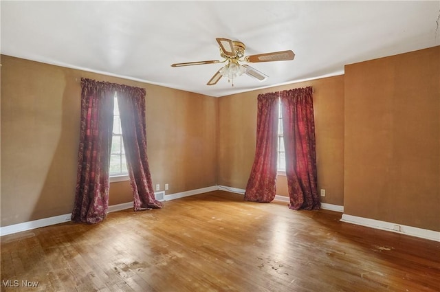 7219 N Lima Rd, Poland, OH 44514 - spare room featuring ceiling fan and wood finished floors