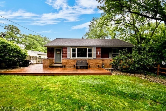3364 Cormany Rd, Akron, OH 44319 - back of house featuring a wooden deck and brick siding