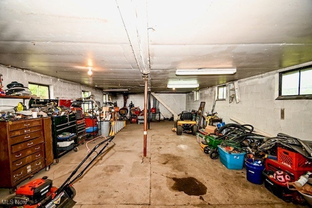 3364 Cormany Rd, Akron, OH 44319 - below grade area with concrete block wall and healthy amount of natural light