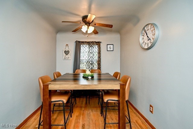 3364 Cormany Rd, Akron, OH 44319 - dining area with a ceiling fan and light wood-style flooring