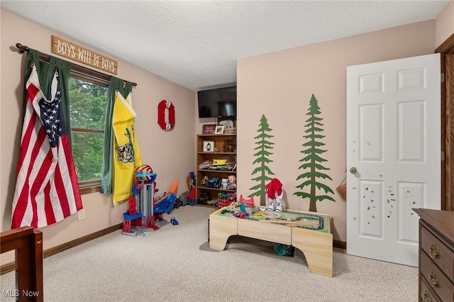 1345 County Road 16, New London, OH 44851 - rec room with carpet flooring and a textured ceiling