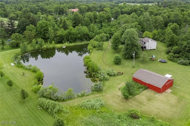 1345 County Road 16, New London, OH 44851 - drone / aerial view of a nearby body of water and a heavily wooded area