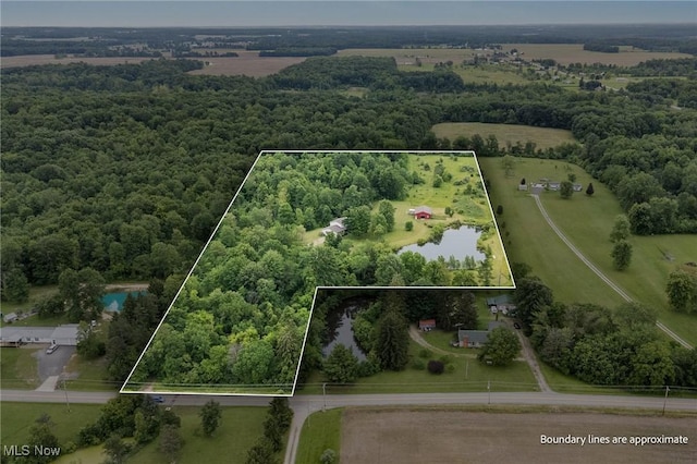 1345 County Road 16, New London, OH 44851 - view of rural area with property parcel outlined and a large body of water