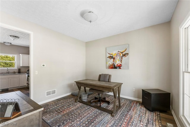 4670 King Meadow Trl, Kent, OH 44240 - office featuring wood finished floors and a textured ceiling